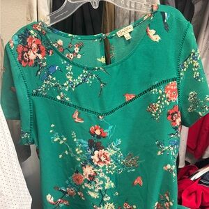 Floral Green Blouse